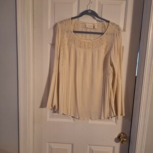 Chicos Elegant Cream Blouse Size 2